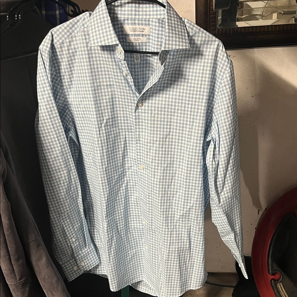 Collection B Men's Blue Checkered Casual Shirt